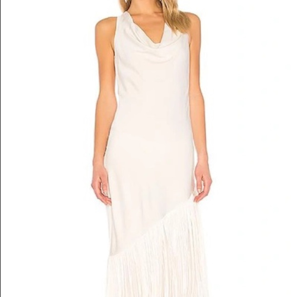 Elizabeth and James Cowl Neck Dress w/Fringe. Sz 2